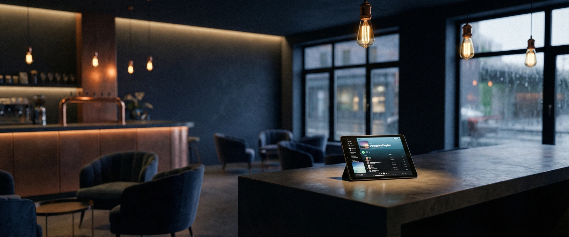 Warm café interior with natural light